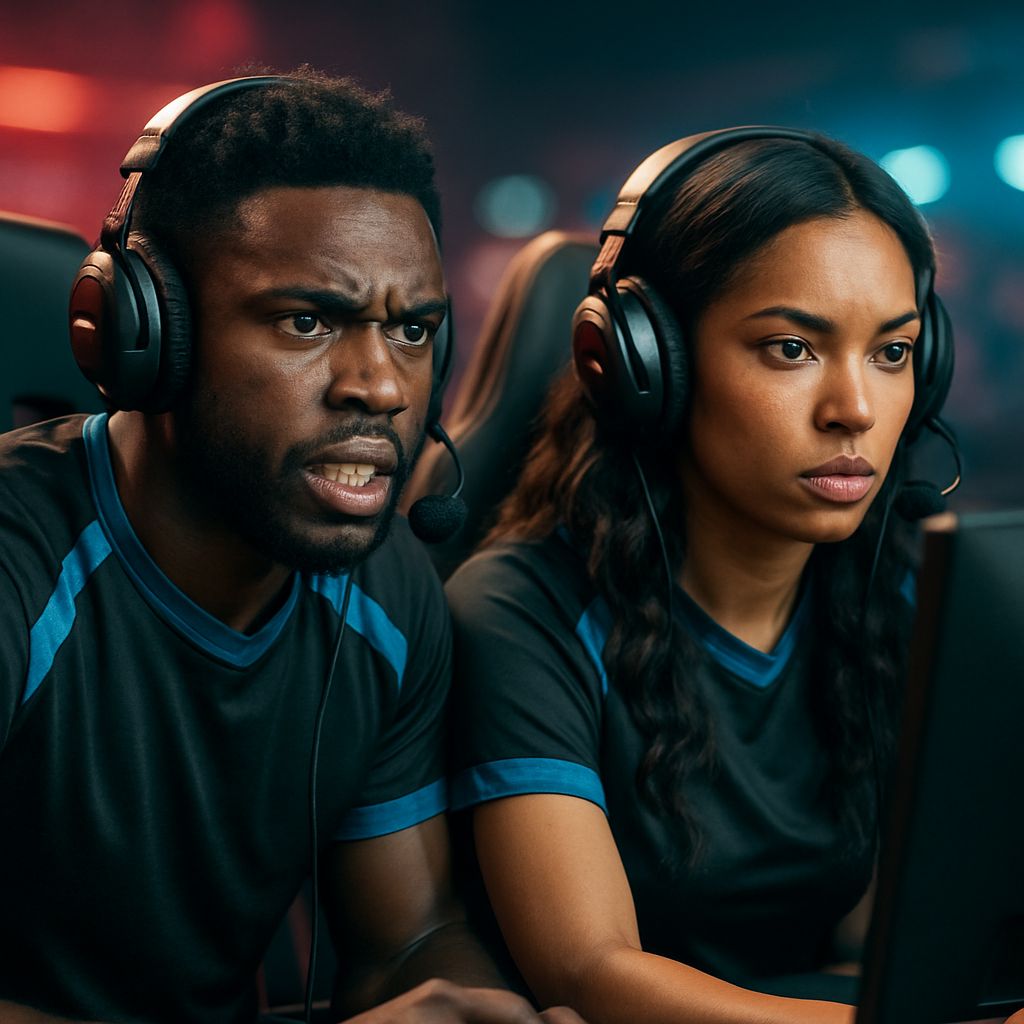 Esports guy and lady.